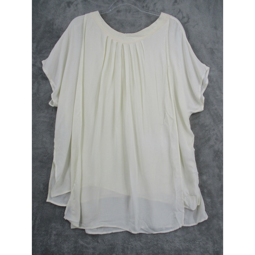 Vintage Laise Adzer Blouse Womens‎ One Size 80s Lagenlook Artsy Tunic Boho Ivory